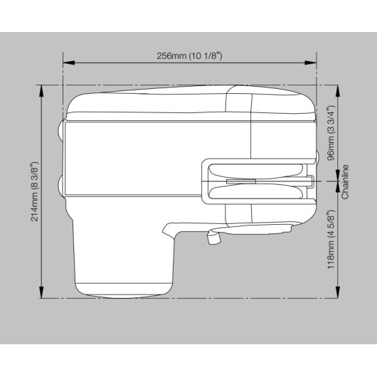 Guindeau HRCFF 12V 600W Maxwell | Guindeau électrique | Dimensions vue dessus