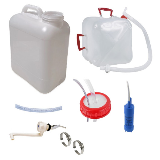 Kit eau pour van sans évier 19 L | Pack d'installation eau en fourgon et van aménagé - standard