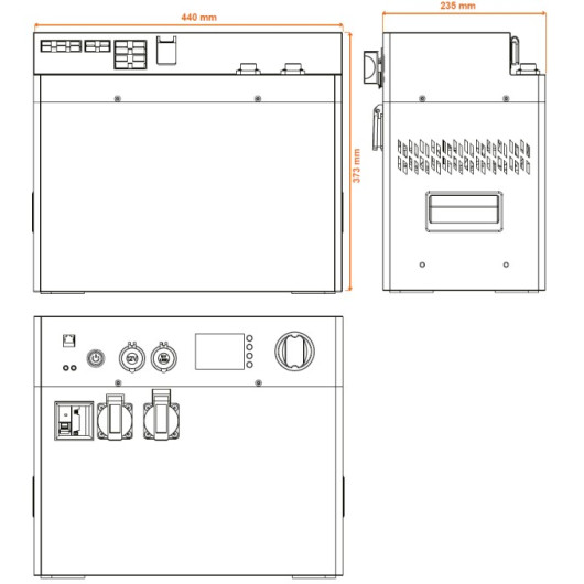 ENERGIE MOBILE POWERBOX, 3000 W / 120 Ah, la batterie lithium portable autonome, pour extérieur, van et bateau : dimensions