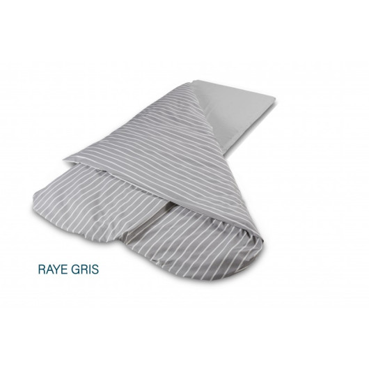 DUVALAY Couchage rayé gris