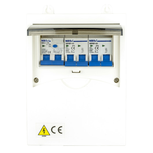 Coffret 6 modules + différentiel 30 mA Haba | protection 230V pour van, fourgon et bateau | portillon transparent