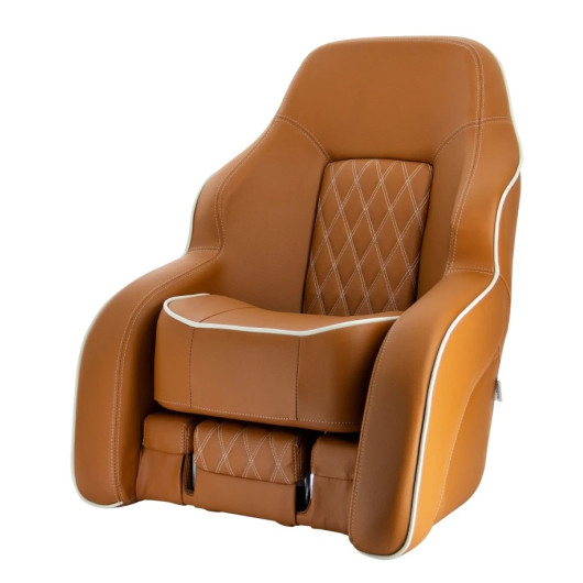Siège Commander avec assise rabattable Vetus | Siège & fauteuil pilote | Marron orangé replié