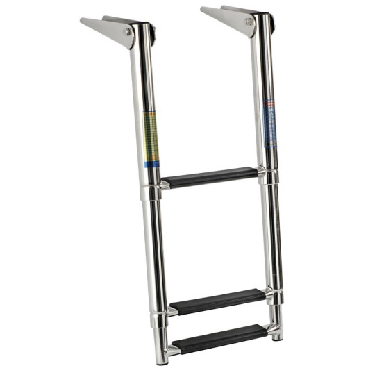 Echelle de plate-forme Standard Osculati | échelle de bain inox arrière pour bateau 3 marches noires