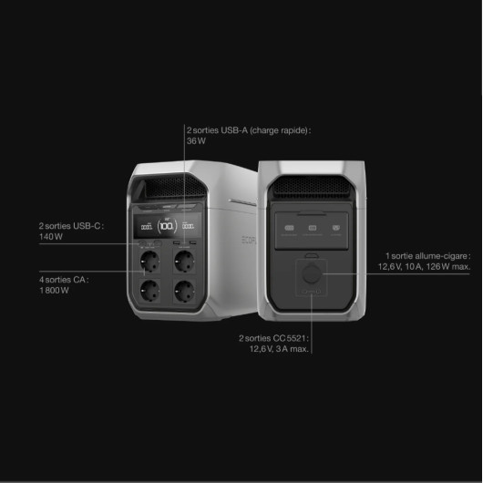 ECOFLOW Delta 3 - Batterie nomade LiFePO4 pour van, fourgon aménagé, camping-car et bateau