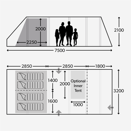 Ascension FTX 401 - Équipement de camping - dimensions