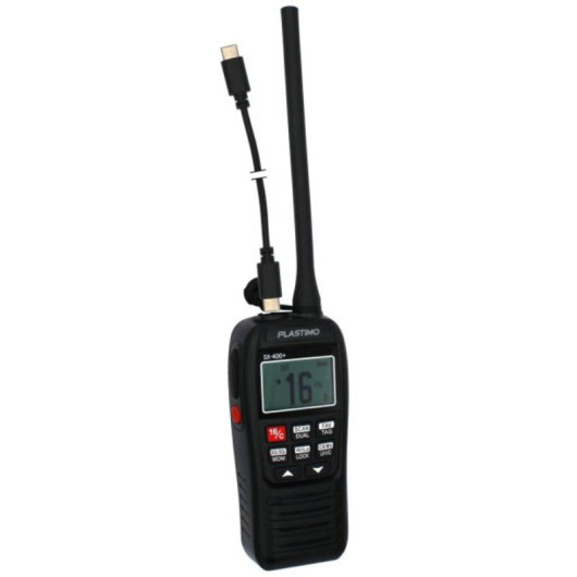 Radio VHF Plastimo SX-400+ | VHF Portable étanche et flottante IPX7 | Chargeur USB-C