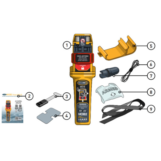 Balise RescueMe AIS MOB2 Ocean Signal | Balise personnelle | Contenu de la boîte