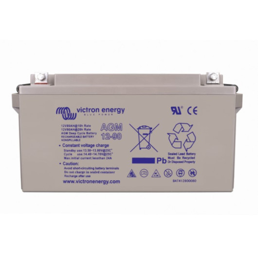 Batterie 12 V GEL Deep Cycle 90 Ah Victron Energy | batterie à décharge lente pour camping-car, van et bateau | vue de face