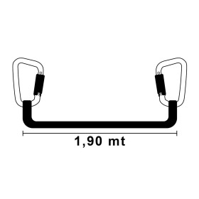TREM Longe Segura 1,90m | 2 mousquetons Longe simple Segura 1,90m avec 2 mousquetons Trem | Longe, harnais & ligne de vie