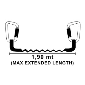 TREM Longe Segura élastique 1 à 1,90m | 2 mousquetons Longe élastique Segura 1 à 1,90m avec 2 mousquetons Trem | Longe, harnais & ligne de vie