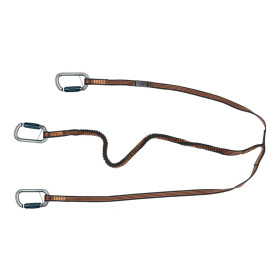 TREM Longe double Segura élastique 1 à 1,90m | 3 mousquetons Longe double Segura avec 3 mousquetons Trem | Longe, harnais & ligne de vie