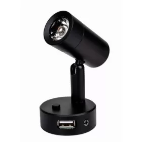 Liseuse LED orientable ø50x85mm à port USB Carbest |éclairage intérieur pour van aménagé, fourgon et bateau | noir
