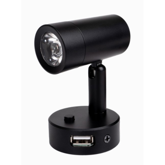 Liseuse LED orientable ø50x85mm à port USB Carbest |éclairage intérieur pour van aménagé, fourgon et bateau