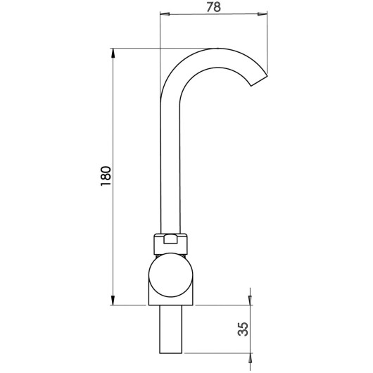 Robinet mitigeur Aqua eau froide/chaude en laiton chromé Trem | Robinet pour van aménagé et bateau | Dimensions de côté