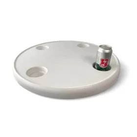 TREM Plateau de table rond en ABS Blanc | ⌀ 60 cm Plateau de table rond de 60 cm Trem en ABS Blanc | Plateau pour van aménagé et bateau | Vue de dessus