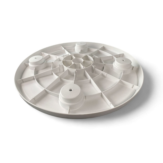 Plateau de table rond de 60 cm Trem en ABS Blanc | Plateau pour  van aménagé et bateau | Vue de dessous