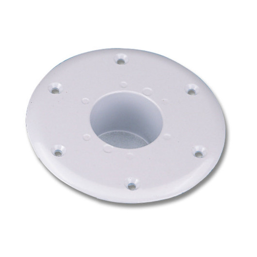 Embases pour tube 60 mm Trem en aluminium peints en blanc | Système pour table amovible | Embase sol