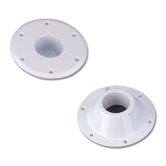 Embases pour tube 60 mm Trem en aluminium peints en blanc | Système pour table amovible