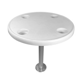 Table Trem diamètre 60 cm + pied de 70 cm + embase | Plateau & pied de table pour van et bateau