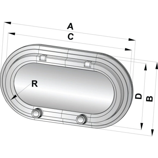 Moustiquaire pour hublot ovale PM VETUS | Moustiquaire, occultant hublot & panneau | Dimensions