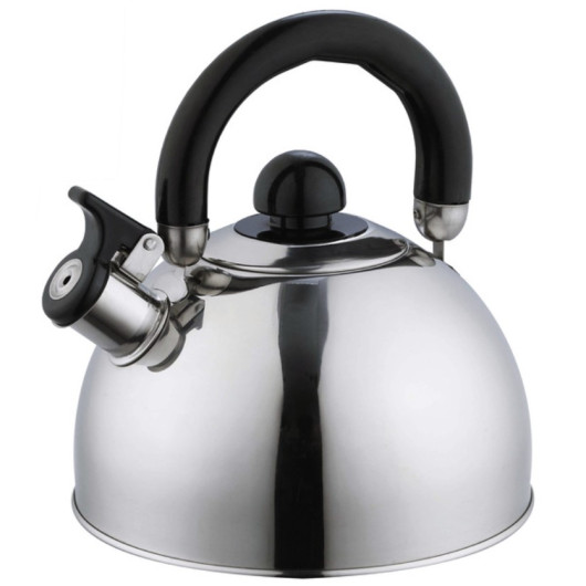 Bouilloire Inox à siffet Contessa 2,5 L Camp4 – Pour camping, van et bateau