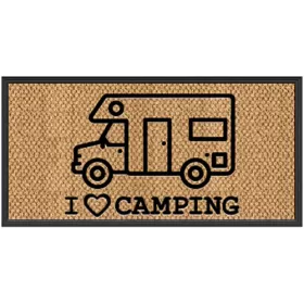 Paillasson I love camping en fibre de coco HOLIDAY TRAVEL | Tapis paillasson pour van aménagé et camping-car