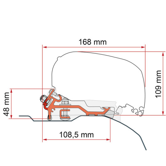 Kit F80s Ducato 320 FIAMMA - Store banne de toit pour fourgon aménagé Ducato