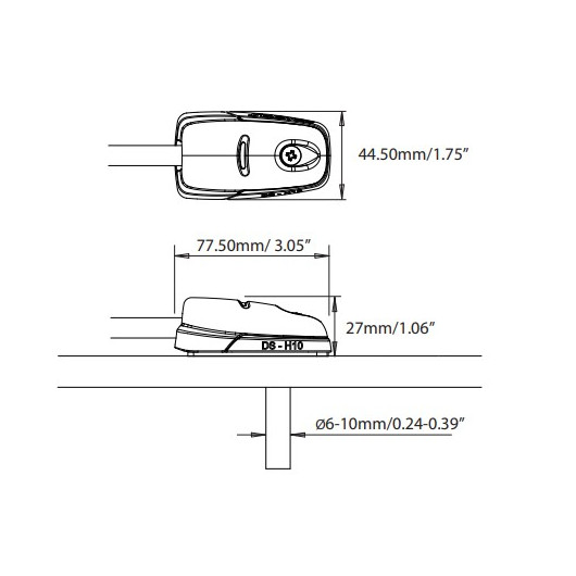 SCANSTRUT Passe-câble gris DS-H10