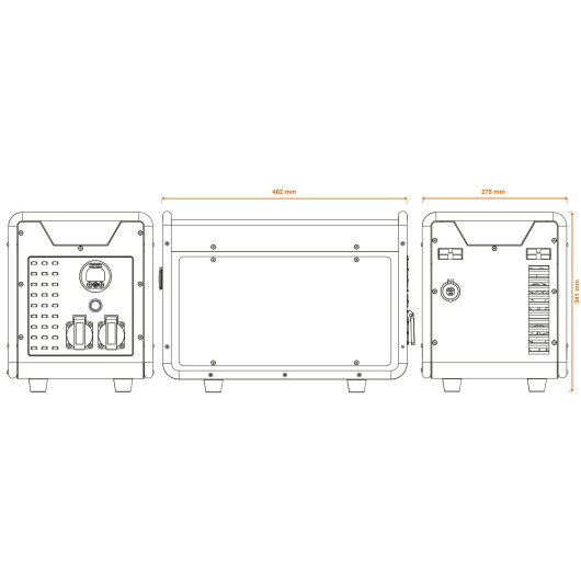 Batterie lithium portable haute puissance 3600W avec sortie 12V | Station d'énergie nomade | Dimensions