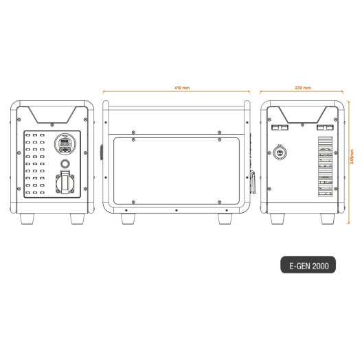 Batterie lithium portable haute puissance 2000W avec sortie 12V |  Station d'énergie nomade | Dimensions