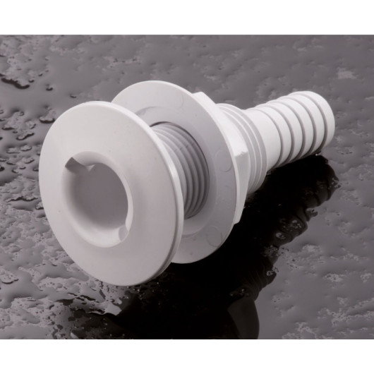 Passe-coque cannelé Trem | passe-coque ABS pour paroi et réservoir de bateau, van et camping-car | blanc