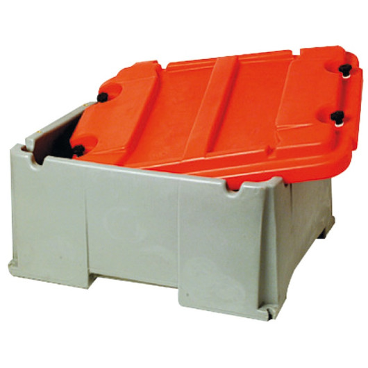 Bac 2 batteries 120 à 200 Ah Osculati | grand bac de stockage batterie 12V en bateau et camping-car | avec couvercle