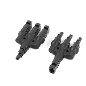 Paire de connecteurs MC4 Energie Mobile 3 en 1 | Accessoire de mise en parallèle de panneaux photovoltaïques | Vue de côté