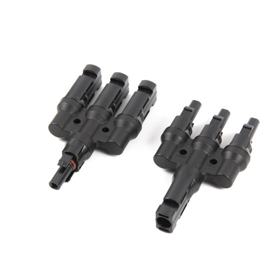 Paire de connecteurs MC4 Energie Mobile 3 en 1 | Accessoire de mise en parallèle de panneaux photovoltaïques | Vue de côté