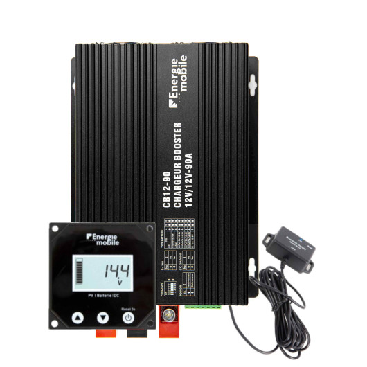 Chargeur Booster CB12-90 Energie Mobile 90 A | DC-DC pour camping-car & fourgon aménagé | avec afficheur LCD en option
