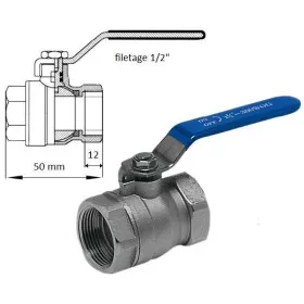 Vanne 1/4 de tour Osculati - laiton poignée inox | vanne de coque bateau