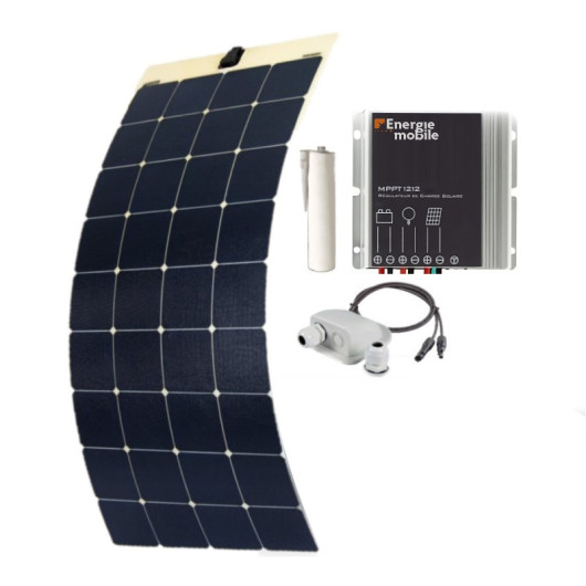 EM Panneau solaire Marine Flex 70 W en kit avec régulateur MPPT