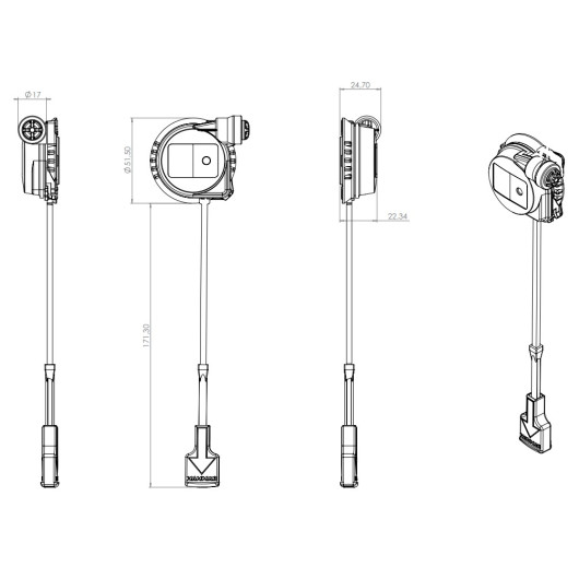 Kit recharge A1 Hammar mécanisme seul | Accessoire gilet hydrostatique | Dimensions