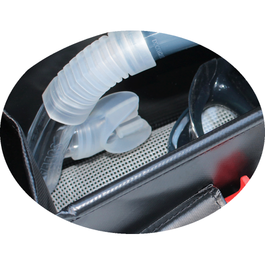 Equipet souple 3 compartiments Outils Oceans | Rangement sur filière motonautisme | Tuba