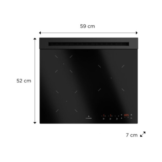 DYNAXO Dynacook X3 CY - Plaque de cuisson vitrocéramique 3 feux gaz pour fourgon, camping-car et bateau