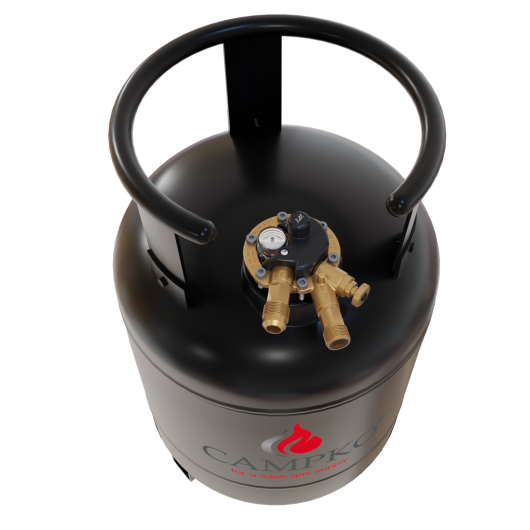 CAMPKO Bouteille de gaz rechargeable GPL volume 30 L pour fourgon et camping-car : vu du dessus