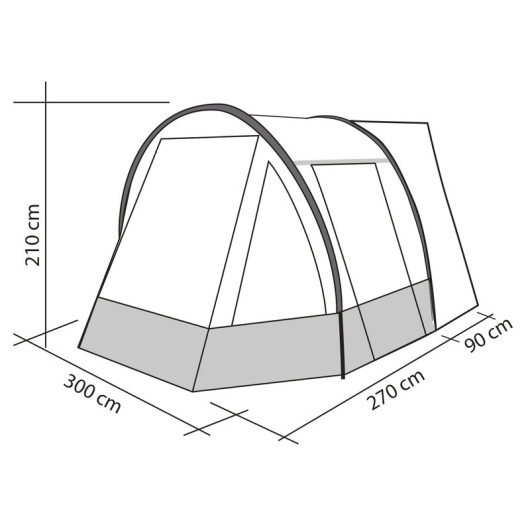 Auvent Tour Easy - Extension pour van et fourgon aménagé - dimensions