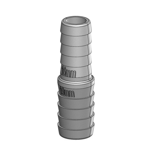 Réduction MM cannelé blanc Trudesign| Embout plomberie raccord accessoire réservoir| 19-16 mm