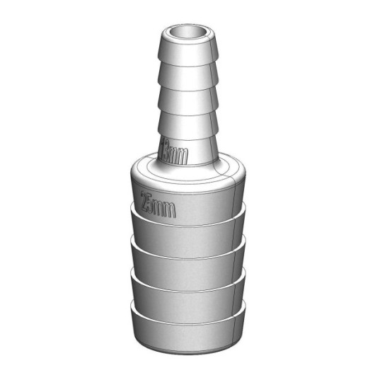 Réduction MM cannelé blanc Trudesign| Embout plomberie raccord accessoire réservoir| 25-13 mm