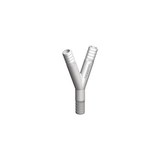 Raccord Y cannelé MM blanc TRUDESIGN | Embout plomberie, raccord & accessoire réservoir bateau ou van | 19 mm