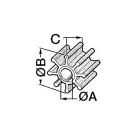 Turbine 129 CEF | turbine pour pompe à eau de moteur in-bord de bateau