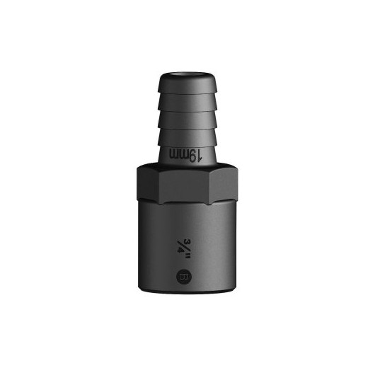 Raccord FM fileté cannelé noir BSP Trudesign | Embout plomberie, raccord & accessoire réservoir | 19 mm
