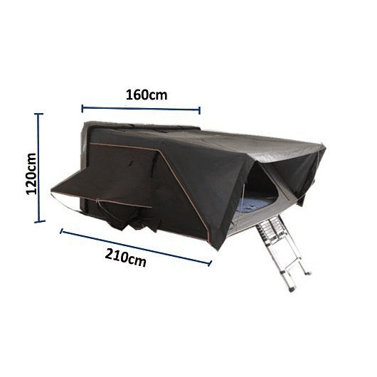 Tente de toit 2/3 personnes Traveller 160 Lexagones | Tente de toit pour fourgon et van aménagé | dimensions