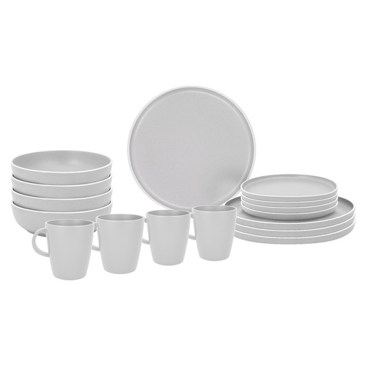 Set 16 pièces Dolomite - Vaisselle en mélamine - blanc