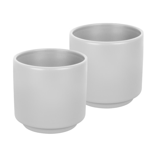 Lot de 2 tasses expresso - Vaisselle en mélamine - blanc